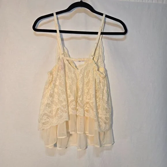 VICTORIA'S SECRET Y2K Fairy Lacy Sheer Ivory Babydoll Top Size M Never Worn! - Picture 4 of 16
